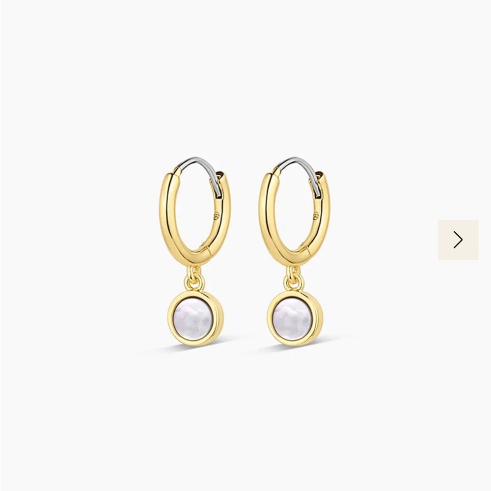 New Gorjana Rose Marble Coin Huggies